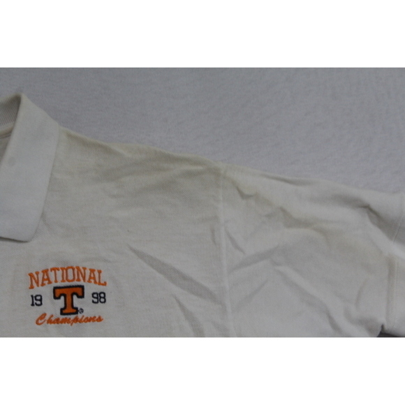 Volunteer Knit Apparel White Men Polo Tennesse 1998 National Champs Size Large - Picture 6 of 12